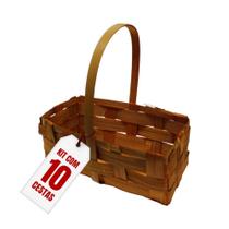 Kit 10 Cestinhas Retangulares Bambu Montar Presente Páscoa Café da Manhã Dia dos Namorados Kit 10 Cestinhas Retangulares Bambu Montar Presente Páscoa Café da Manhã Dia dos Namorados