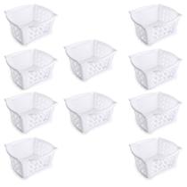 Kit 10 Cestinhos Cestos Organizadores Multiuso P Empilhável