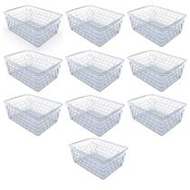 Kit 10 Cesto Caixa Organizador Multiuso Pequeno Transparente 16x12x6Cm Kit 10 Cesto Caixa Organizador Multiuso Pequeno Transparente 16x12x6Cm
