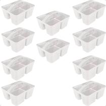 Kit 10 Cesto Cestinha Organizadora Multiuso Com Alça Branco Kit 10 Cesto Cestinha Organizadora Multiuso Com Alça Branco
