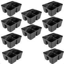 Kit 10 Cesto Cestinha Organizadora Multiuso Com Alça Preto Kit 10 Cesto Cestinha Organizadora Multiuso Com Alça Preto