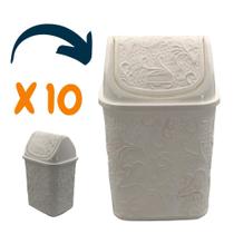 Kit 10 Cesto de Lixo Basculante Lixeira de Pia 4,5 L Branco