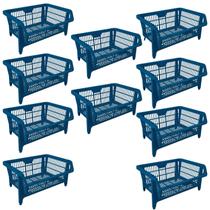 Kit 10 Cesto Empilhavel Expositor Organizador Plástico ul