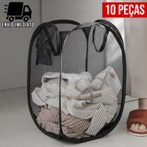 Kit 10 Cesto Flexível Multiuso de Roupa Suja Brinquedos Cesto de Roupa Dobrável Caixa Organizadora