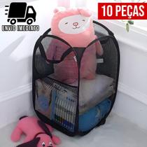 Kit 10 Cesto Flexível Multiuso para Roupa Suja Brinquedos Cesto de Roupa Dobrável Caixa Organizadora