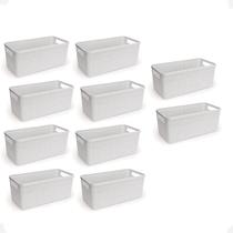 Kit 10 Cesto Juta Organizador Alongado Medio Decoração