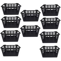 Kit 10 Cesto Multiuso Atenas Pequeno 25x15,5x29,5 Preto Kit 10 Cesto Multiuso Atenas Pequeno 25x15,5x29,5 Preto