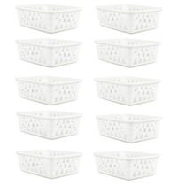 Kit 10 Cesto Multiuso Organizador Médio Branco 20x15,5x6,5Cm