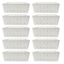 Kit 10 Cesto Multiuso Organizador Premium Branco123Organizei