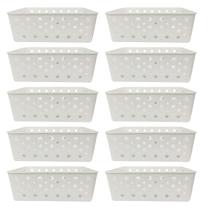 Kit 10 Cesto Multiuso Organizador Premium Branco123Organizei