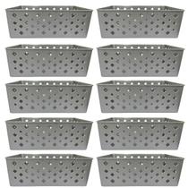 Kit 10 Cesto Multiuso Organizador Premium Cinza 123Organizei