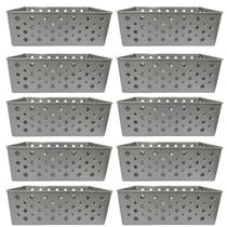 Kit 10 Cesto Multiuso Organizador Premium Cinza 123Organizei