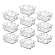 Kit 10 Cesto Organizador Multiuso Decorativo Pequeno p/ Gaveta Armário 16x13 cm
