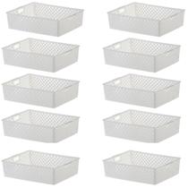 Kit 10 Cesto Organizador Multiuso Quadratta 27x21x8 Cm