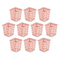 Kit 10 Cesto Organizador Quadrado Alto Multiuso 10,5 X 10,5 cm Organizador de Geladeira Caixa