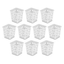 Kit 10 Cesto Organizador Quadrado Alto Multiuso 10,5 X 10,5 cm Organizador de Geladeira Caixa