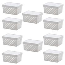Kit 10 Cesto Organizador Quadratta 19x14x10 Branco Paramount Kit 10 Cesto Organizador Quadratta 19x14x10 Branco Paramount