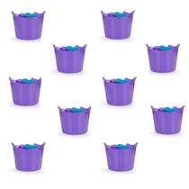 Kit 10 Cestos Balde Flexível C/Alça 15L Roxo -Fersil