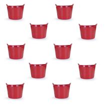 Kit 10 Cestos Balde Flexível C/Alça 15L Vermelho- Fersil