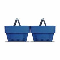 Kit - 10 Cestos Compras Plástica D100 Cód. 3000 Azul Padrão - Della Plast