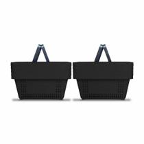 KIT - 10 Cestos Compras Plástica D100 Cód. 3000 Preto - Della Plast KIT - 10 Cestos Compras Plástica D100 Cód. 3000 Preto - Della Plast