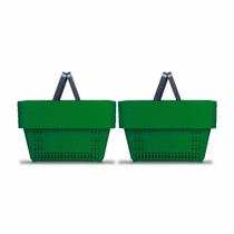Kit - 10 Cestos Compras Plástica D100 Cód. 3000 Verde - Della Plast