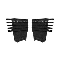 KIT - 10 Cestos Grande com Rodízio D300 Cód. 3300 Preto - Della Plast
