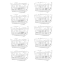 Kit 10 Cestos Multiuso Atenas Pequeno 25x15,5x29,5 Branco Vazado Arqplast 25877PM