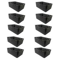 Kit 10 Cestos Multiuso Organizador Decorativo Premium Preto Kit 10 Cestos Multiuso Organizador Decorativo Premium Preto