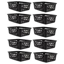 Kit 10 Cestos Multiuso Organizador Médio 20x15,5x6,5Cm Preto 123Organizei Kit 10 Cestos Multiuso Organizador Médio 20x15,5x6,5Cm Preto 123Organizei