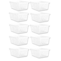 Kit 10 Cestos Multiuso Organizador P Transparente 16x12x6Cm