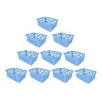 Kit 10 Cestos Multiuso Organizador Pequeno 16x12x6Cm Azul Cestinha Organizadora Bebe Kit 10 Cestos Multiuso Organizador Pequeno 16x12x6Cm Azul Cestinha Organizadora Bebe