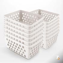 Kit 10 Cestos Multiuso Organizador Pequeno 16x12x6Cm Rosa cestinha organizadora bebe