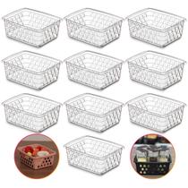 Kit 10 Cestos Multiuso Pequeno Branco 12x6x16cm PP Kit 10 Cestos Multiuso Pequeno Branco 12x6x16cm PP
