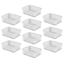 Kit 10 Cestos Organizador Grande Multiuso Organizador de Geladeira 25x19,5 Preto Rosa Uninjet