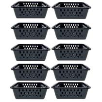 Kit 10 Cestos Organizador Médio 1400 Ml Preto 20X15X6Cm 1948