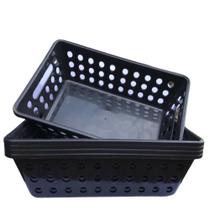 Kit 10 Cestos Organizador Multiuso G (29X19CM) Ideal p/ Gavetas em Geral
