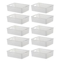Kit 10 Cestos Organizador Quadratta Gavetas Lavanderia 27x21