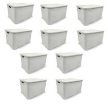 Kit 10 Cestos Organizador Rattan 40 Litros Branco Arqplast