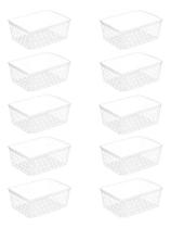 Kit 10 Cestos Organizadores Multiuso Cores Variadas Uninjet