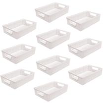 Kit 10 Cestos Organizadores Multiuso Decorativo A4 Juta 5,2L