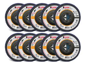 Kit 10 Cgw Disco Flap Fibra 115 X 22.23 Gr120 T-27 Economy