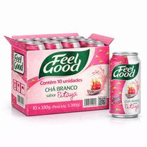 Kit 10 Chá Branco c/ Pitaya Zero Caloria FEEL GOOD 330ml Kit 10 Chá Branco c/ Pitaya Zero Caloria FEEL GOOD 330ml