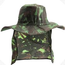 Kit 10 Chapéus Australianos Camuflados Pescador Pesca Sol Proteção Nuca Pescoço