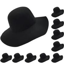Kit 10 Chapéus Cata Ovo Natanzinho Feltro Batateiro Pedreiro Panla de Burro Country Tradicional Preto