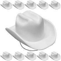 Kit 10 Chapéus Festa Junina Caipira Cowboy Branco Fantasia Kit 10 Chapéus Festa Junina Caipira Cowboy Branco Fantasia