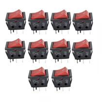 Kit 10 Chave Gangorra ON-OFF 6 Pinos 30A 250V VM Bipolar