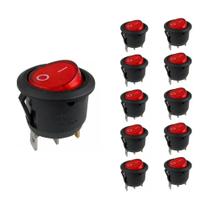 Kit 10 Chave-gangorra ON-OFF KDC1/106 c/ led vermelho 3 pinos Kit 10 Chave-gangorra ON-OFF KDC1/106 c/ led vermelho 3 pinos