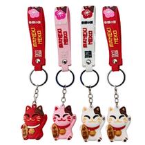 Kit 10 Chaveiro Gato Da Sorte Maneki Neko Com Alça Mosquetão Kit 10 Chaveiro Gato Da Sorte Maneki Neko Com Alça Mosquetão