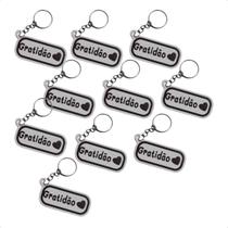 Kit 10 Chaveiro Gratidão Com Coração Leve A Positividade